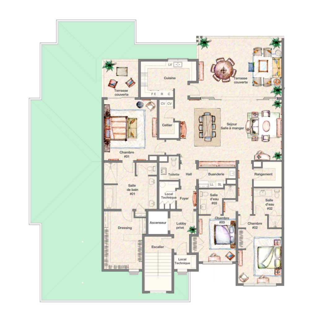 Floor plan — Branded Residence « Manateanui » – Penthouse